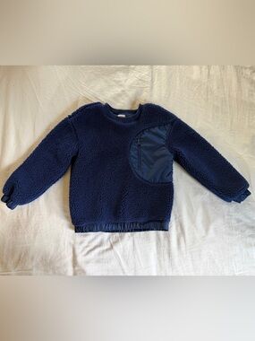 Hanna Andersson Navy Sherpa Pullover size 6-7